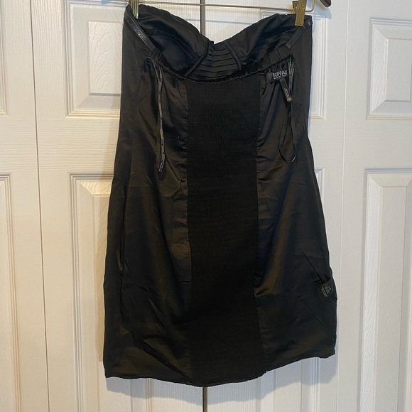 BUFFALO Mini Strapless Sexy Satin Black Mini Dress. Size Large - Picture 9 of 16